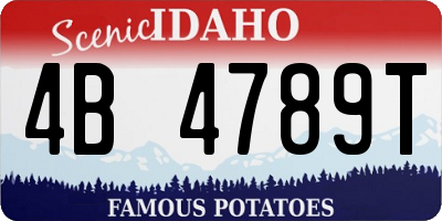 ID license plate 4B4789T