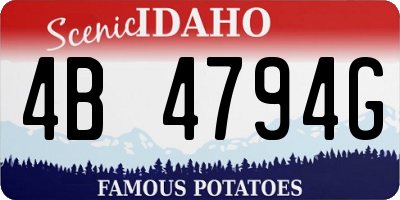 ID license plate 4B4794G
