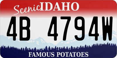 ID license plate 4B4794W