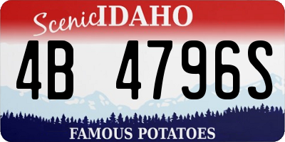 ID license plate 4B4796S