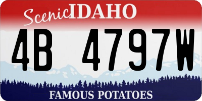 ID license plate 4B4797W