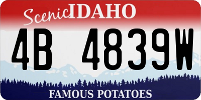 ID license plate 4B4839W