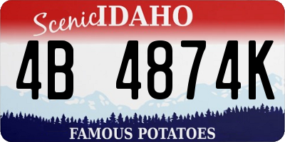 ID license plate 4B4874K