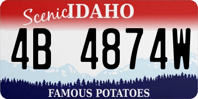 ID license plate 4B4874W