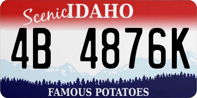 ID license plate 4B4876K