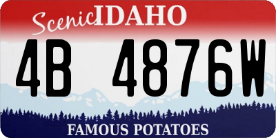 ID license plate 4B4876W