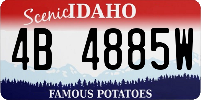 ID license plate 4B4885W