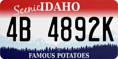 ID license plate 4B4892K