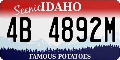 ID license plate 4B4892M