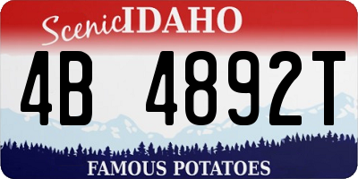 ID license plate 4B4892T