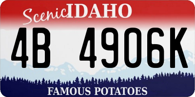 ID license plate 4B4906K