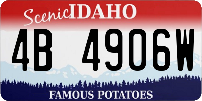 ID license plate 4B4906W