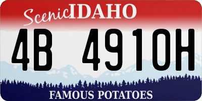 ID license plate 4B4910H