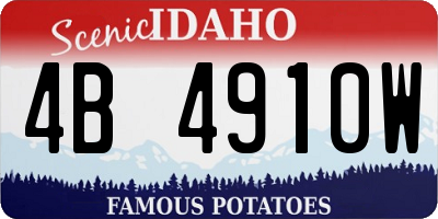 ID license plate 4B4910W
