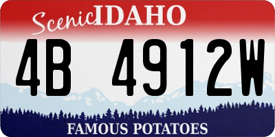 ID license plate 4B4912W