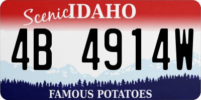 ID license plate 4B4914W