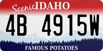 ID license plate 4B4915W