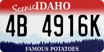 ID license plate 4B4916K