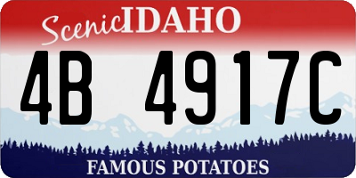 ID license plate 4B4917C