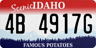 ID license plate 4B4917G