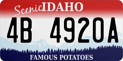 ID license plate 4B4920A