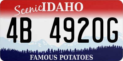 ID license plate 4B4920G
