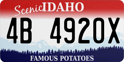 ID license plate 4B4920X