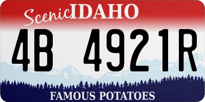 ID license plate 4B4921R
