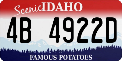 ID license plate 4B4922D