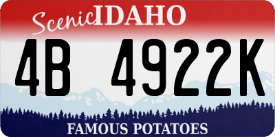 ID license plate 4B4922K