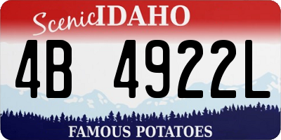 ID license plate 4B4922L