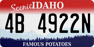 ID license plate 4B4922N