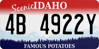 ID license plate 4B4922Y