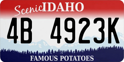ID license plate 4B4923K