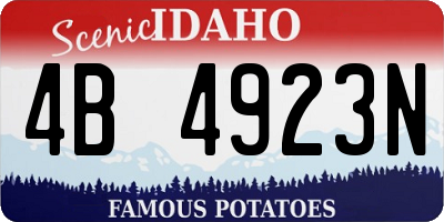 ID license plate 4B4923N
