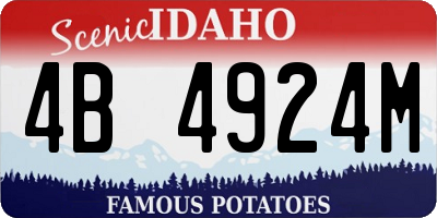 ID license plate 4B4924M