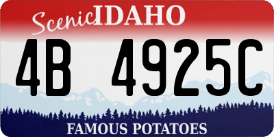 ID license plate 4B4925C