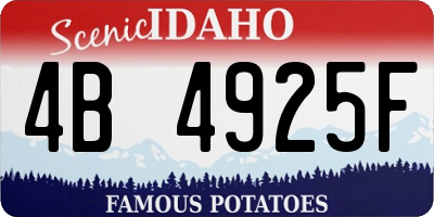 ID license plate 4B4925F