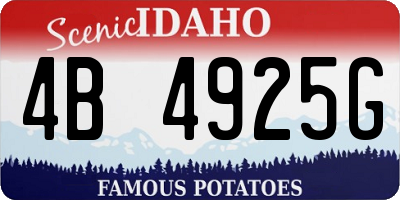 ID license plate 4B4925G