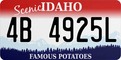 ID license plate 4B4925L