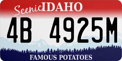 ID license plate 4B4925M