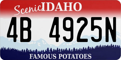 ID license plate 4B4925N
