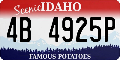 ID license plate 4B4925P