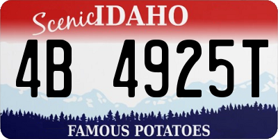 ID license plate 4B4925T
