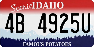 ID license plate 4B4925U