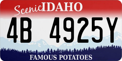 ID license plate 4B4925Y