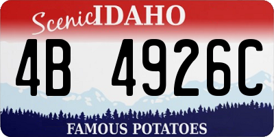ID license plate 4B4926C