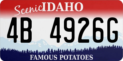 ID license plate 4B4926G