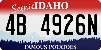 ID license plate 4B4926N