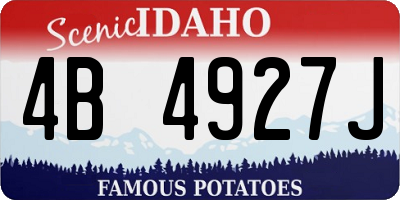 ID license plate 4B4927J